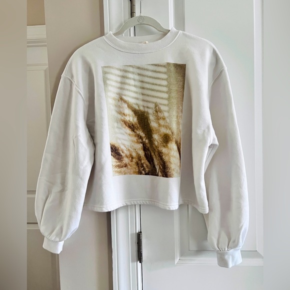 Tops - Cropped White Pullover Sweater